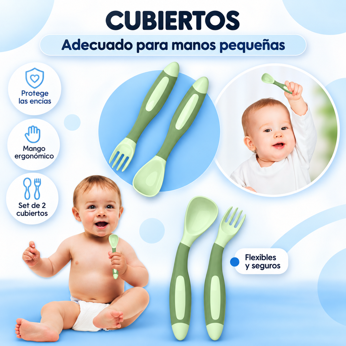 Detalle del plato con 3 compartimentos y ventosa antideslizante - libre de BPA