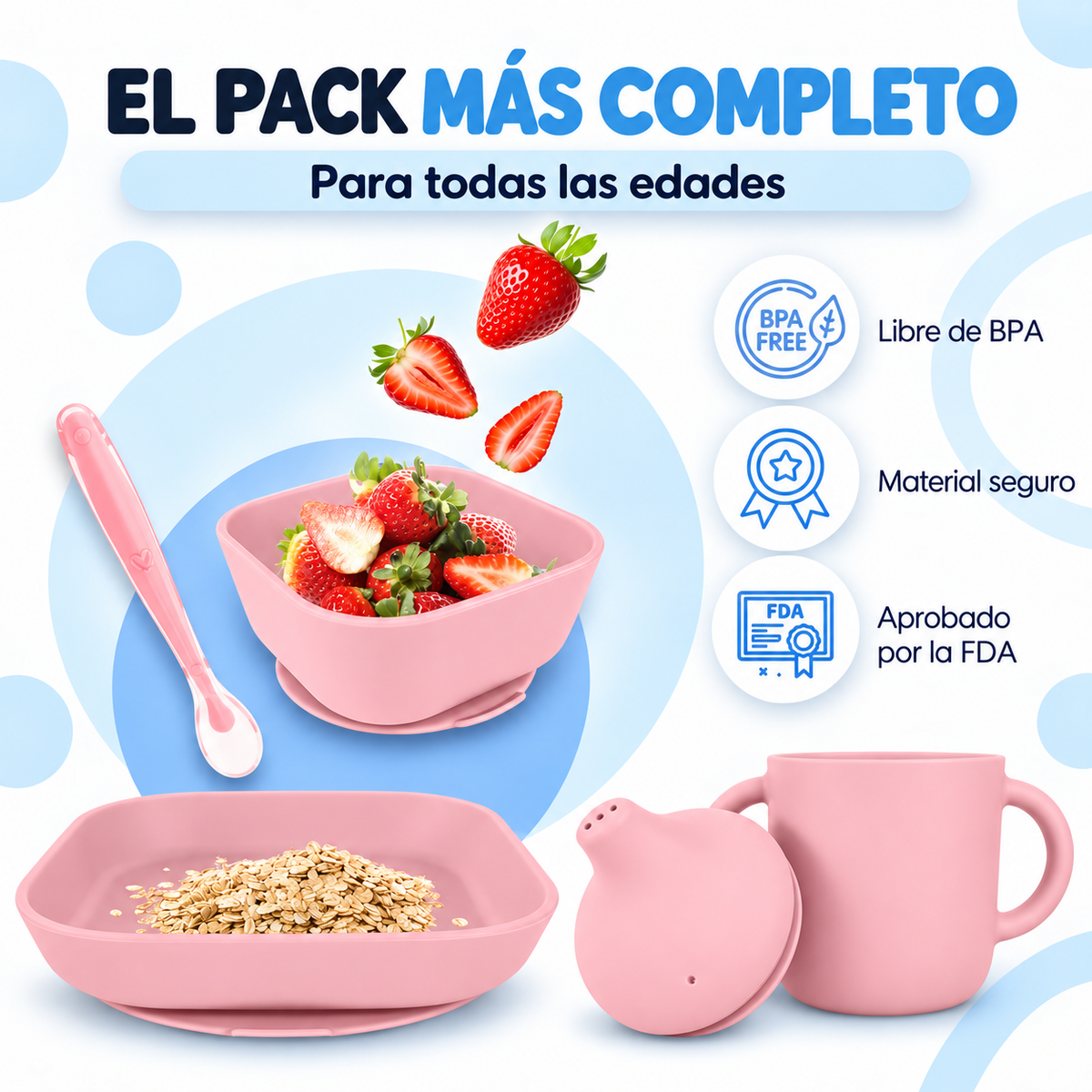 Silicona de grado alimentario en rosa - materiales seguros y sin BPA